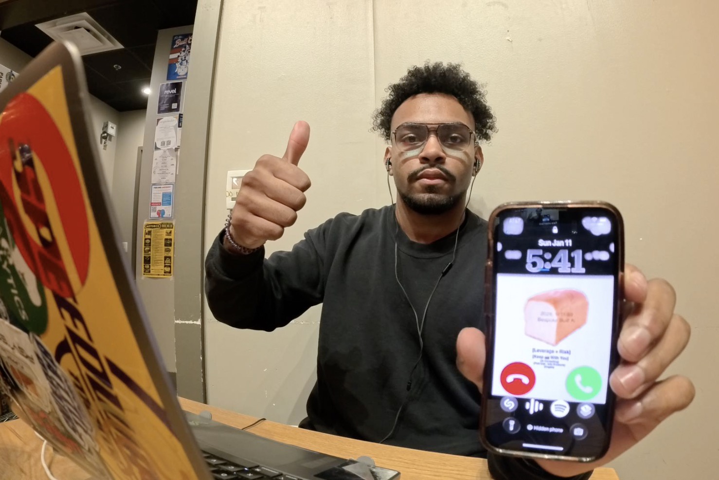 Rick Sessoms working on client automation in a nearby coffee shop